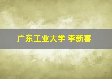 广东工业大学 李新喜